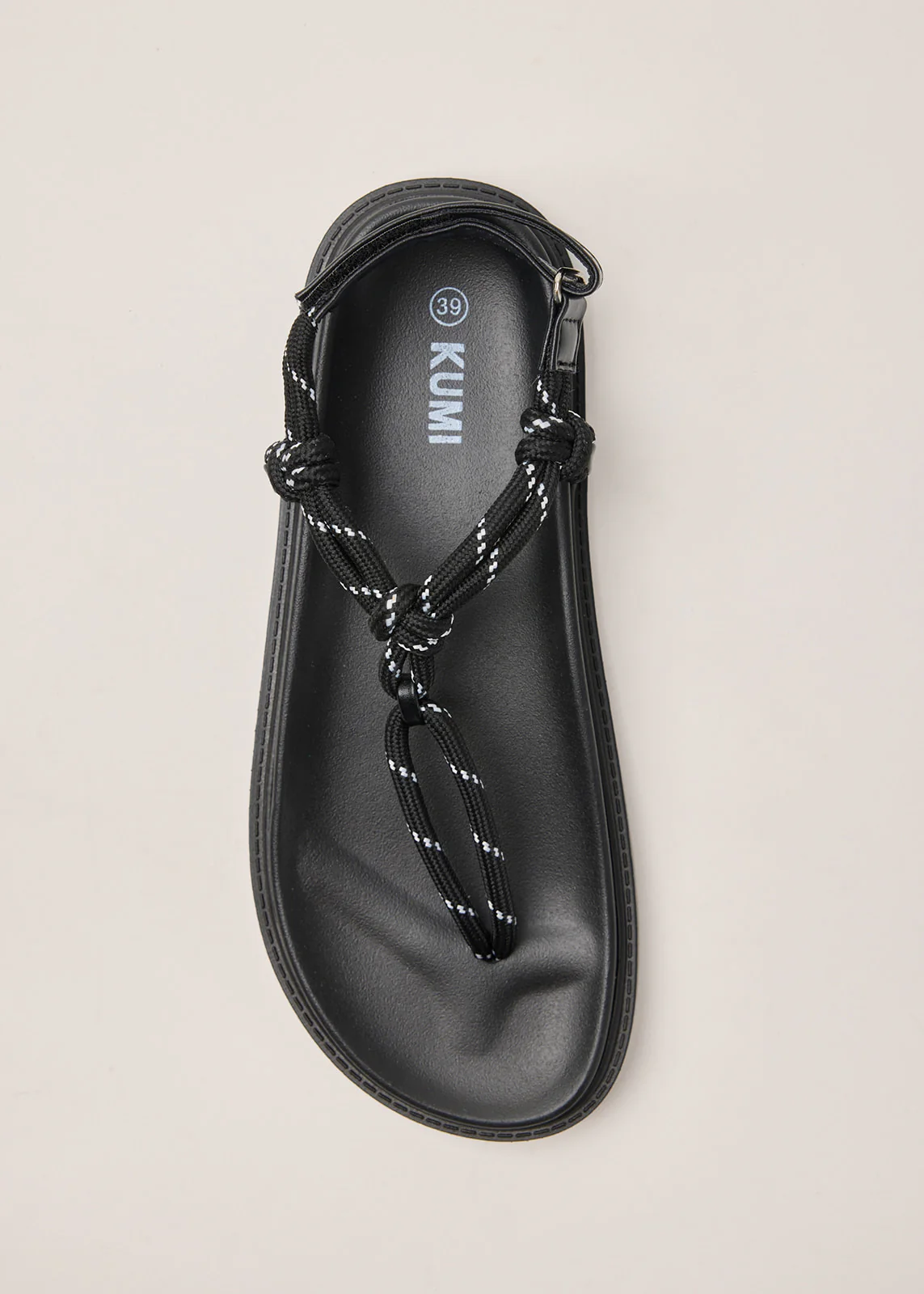 Cord sandals in Black - Image 3
