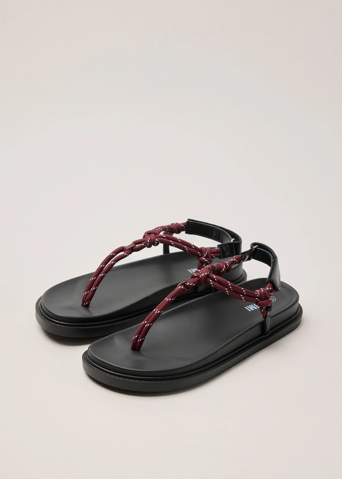 Cord sandals in Borgundy - Image 3