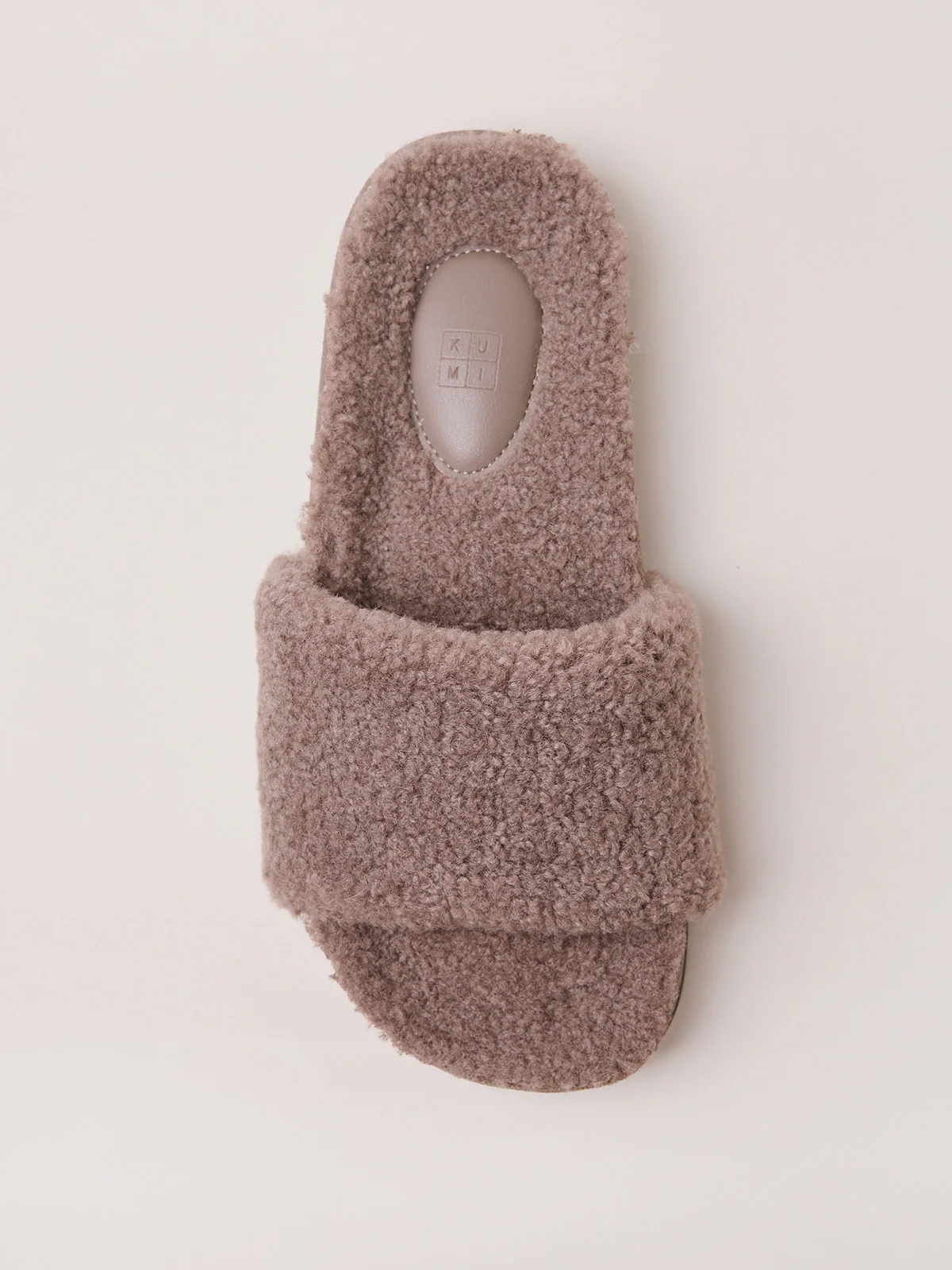 Taupe Slides with fur - Image 3