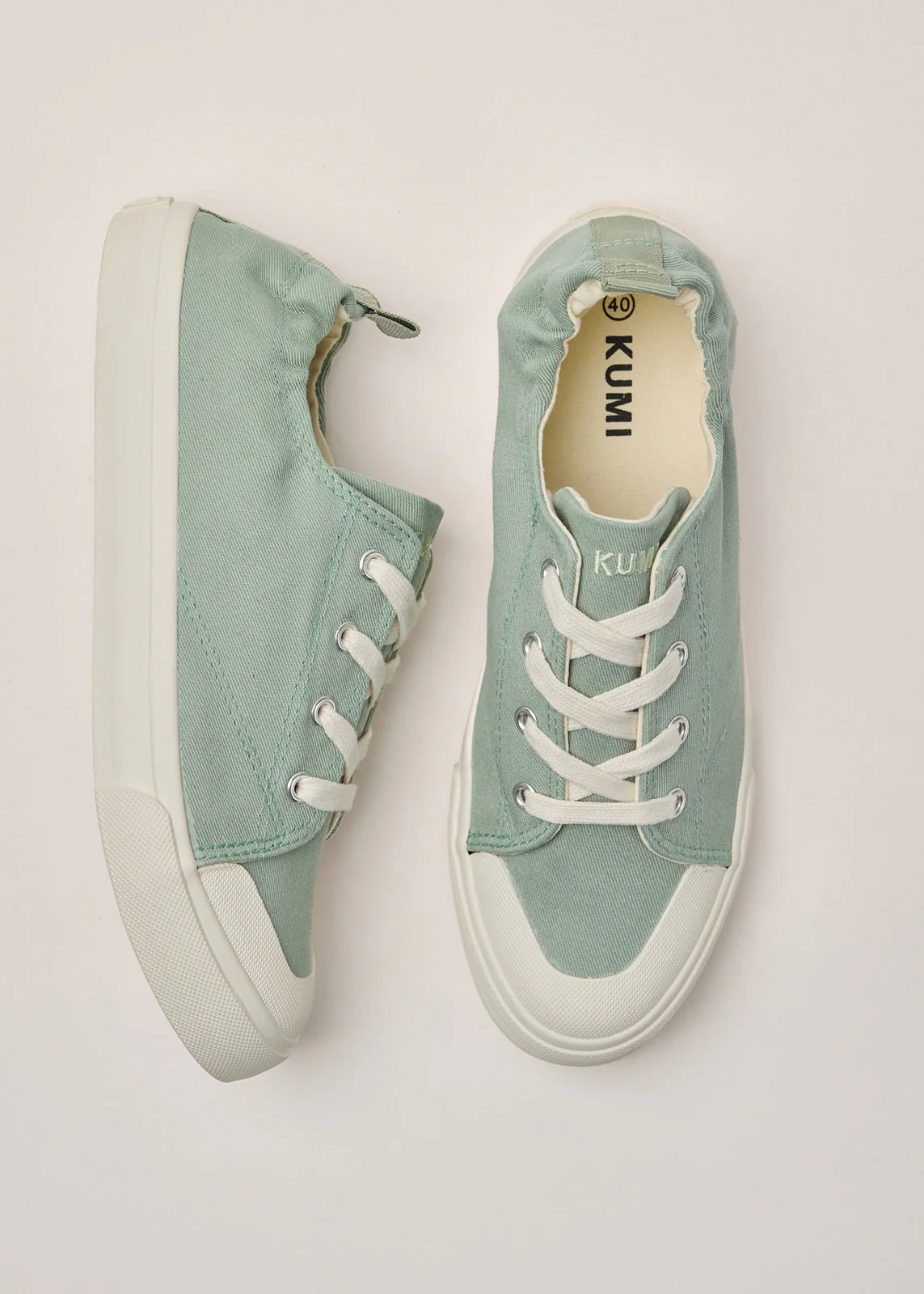 Sage green slip on sneakers - Image 3
