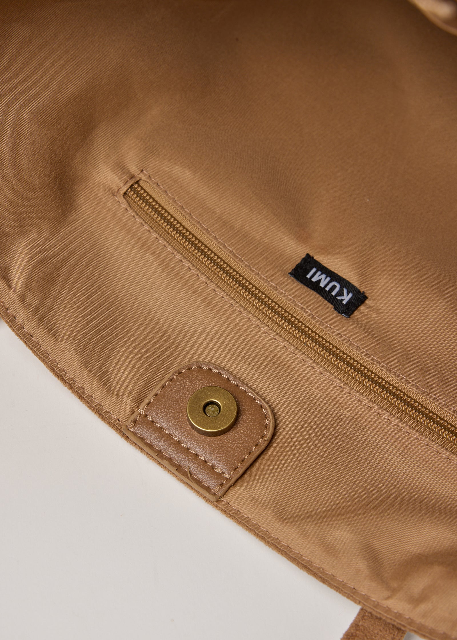 Suede tote in Beige - Image 3